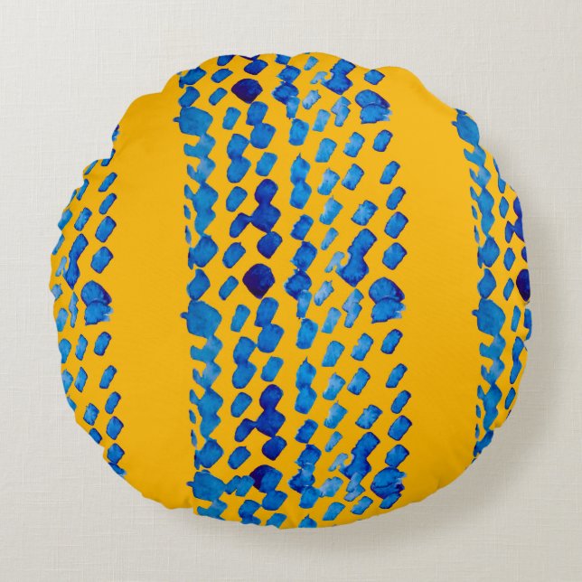 Watercolor seamless pattern with abstract spots an round cushion (Front)