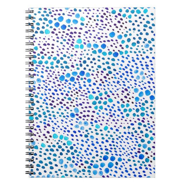 Watercolor seamless pattern with blue spots notebook (Front)