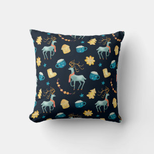 Watercolor seamless pattern with christmas deers g cushion