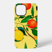 Watercolor seamless pattern with citrus fruits.