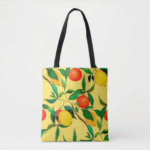 Watercolor seamless pattern with citrus fruits. tote bag
