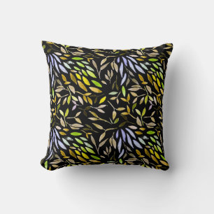 Watercolor seamless pattern with colorful leaves. cushion