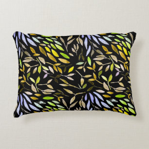 Watercolor seamless pattern with colorful leaves. decorative cushion