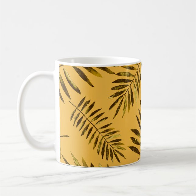 Watercolor seamless pattern with colourful abstrac coffee mug (Left)