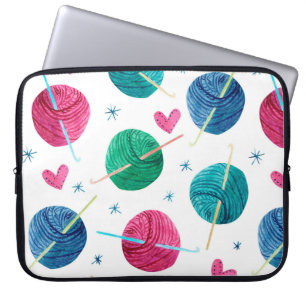 Watercolor seamless pattern with colourful balls o laptop sleeve