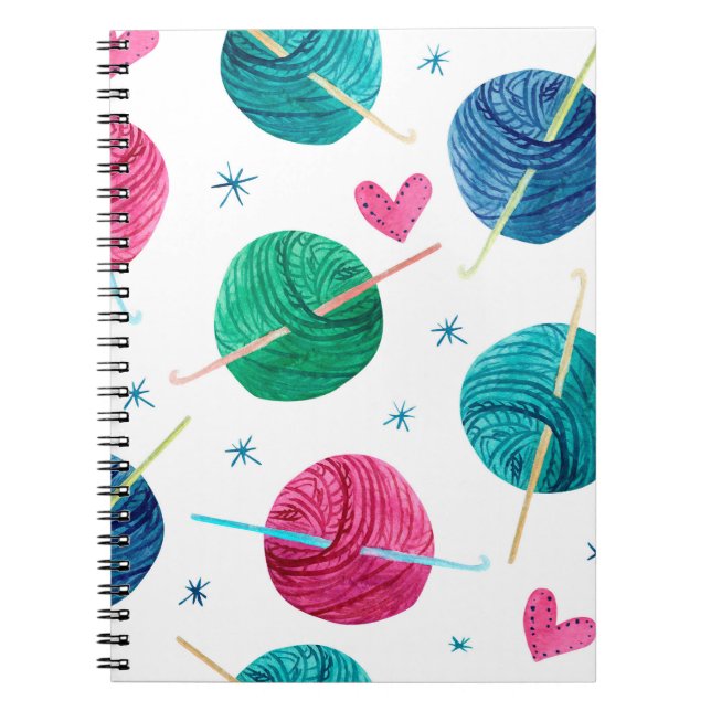 Watercolor seamless pattern with colourful balls o notebook (Front)
