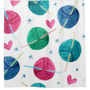 Watercolor seamless pattern with colourful balls o shower curtain