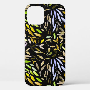 Watercolor seamless pattern with colourful leaves. iPhone 12 case
