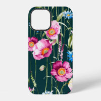 Watercolor seamless pattern with corn poppy flower