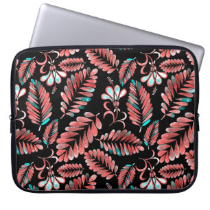 Watercolor seamless pattern with flower background laptop sleeve