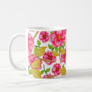 Watercolor seamless pattern with flowers. Vintage  Coffee Mug