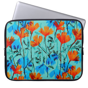 Watercolor seamless pattern with hand drawn simple laptop sleeve