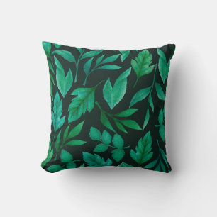 Watercolor seamless pattern with hand painted blue cushion