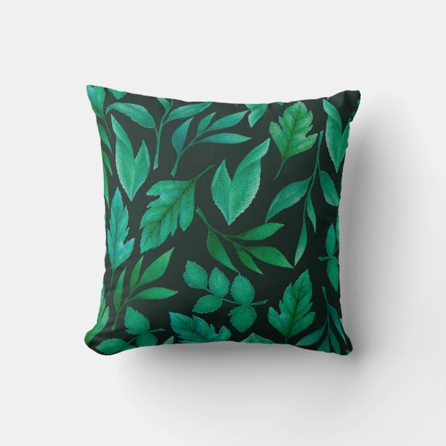 Watercolor seamless pattern with hand painted blue cushion (Front)