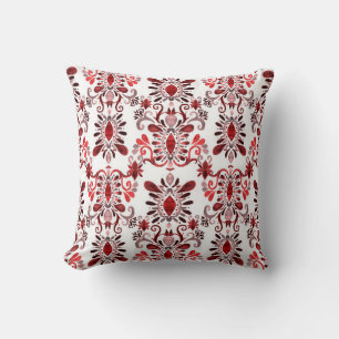 Watercolor seamless pattern with ikat. Tie dye wat Cushion