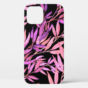 Watercolor seamless pattern with leaves. Bright su iPhone 12 Case