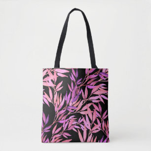 Watercolor seamless pattern with leaves. Bright su Tote Bag
