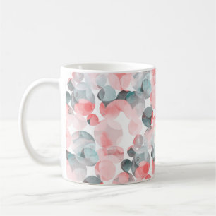 Watercolor seamless pattern with multicolored circ coffee mug