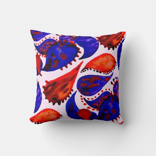 Watercolor seamless pattern with paisley. Abstract Cushion (Front)