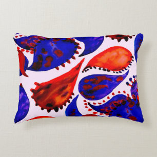 Watercolor seamless pattern with paisley. Abstract Decorative Cushion