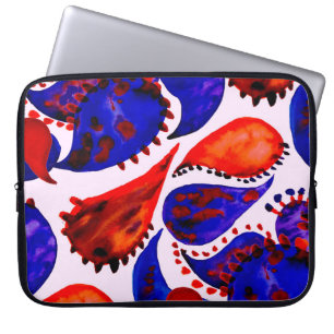 Watercolor seamless pattern with paisley. Abstract Laptop Sleeve