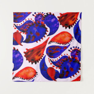 Watercolor seamless pattern with paisley. Abstract Tapestry