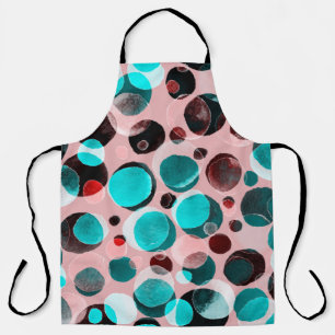 Watercolor seamless pattern with polka dots apron