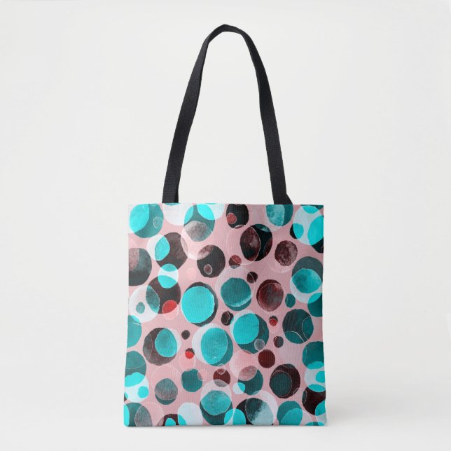 Watercolor seamless pattern with polka dots tote bag (Front)