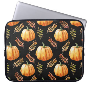 Watercolor seamless pattern with pumpkin laptop sleeve