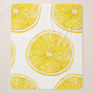 Watercolor seamless pattern with ripe slice of lem sherpa blanket