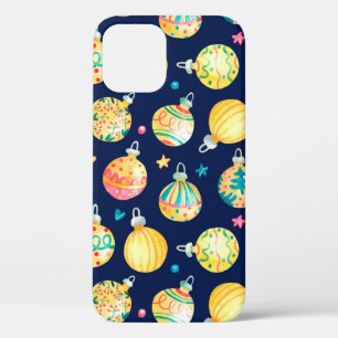 Watercolor seamless pattern with shining gold Chri iPhone 12 Case