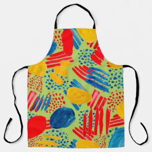 Watercolor seamless pattern with simple hand drawn apron