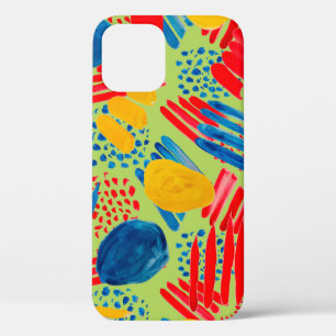 Watercolor seamless pattern with simple hand drawn iPhone 12 case