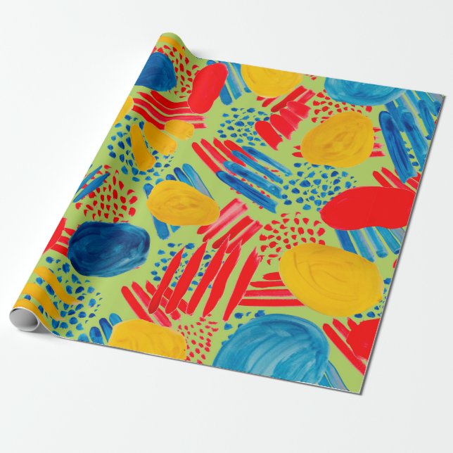 Watercolor seamless pattern with simple hand drawn wrapping paper (Unrolled)