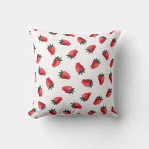 Watercolor seamless pattern with strawberries cushion