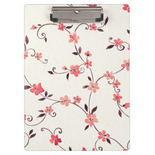 Watercolor seamless pattern with styled spring clipboard