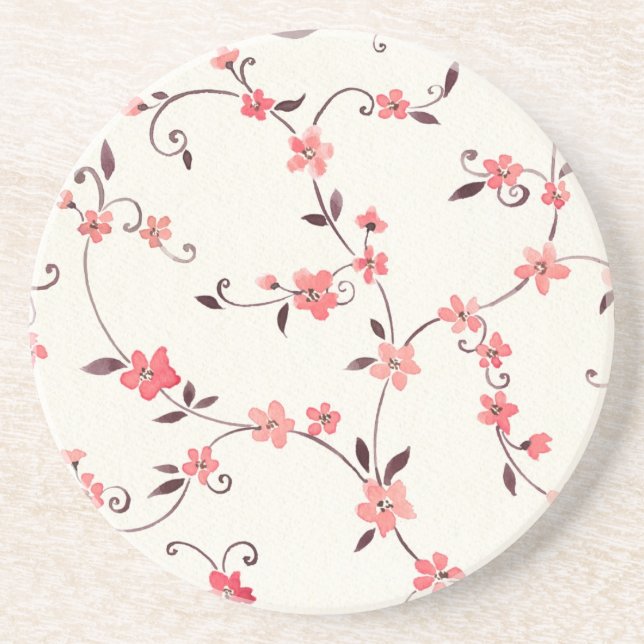 Watercolor seamless pattern with styled spring coaster (Front)