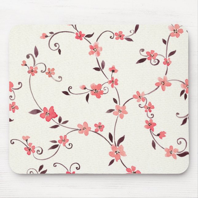 Watercolor seamless pattern with styled spring mouse mat (Front)