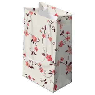 Watercolor seamless pattern with styled spring small gift bag
