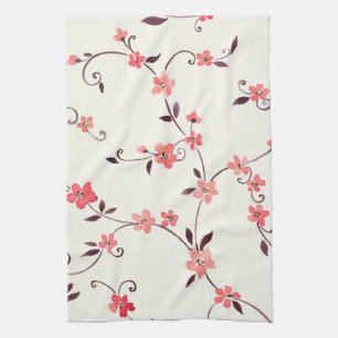 Watercolor seamless pattern with styled spring tea towel
