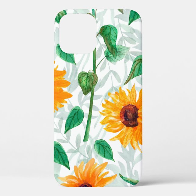 Watercolor seamless pattern with sunflowers Case-Mate iPhone case (Back)