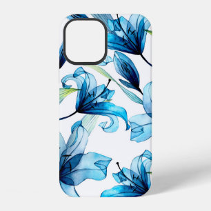 watercolor seamless pattern with transparent flowe iPhone 12 case
