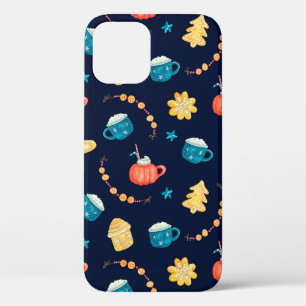 Watercolor seamless pattern with Xmas gingerbreads iPhone 12 Case