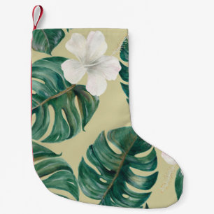 Watercolor seamless tropical pattern with exotic p small christmas stocking