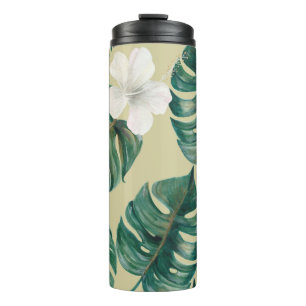 Watercolor seamless tropical pattern with exotic p thermal tumbler