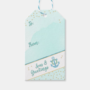 Watercolor Seas & Greetings Anchor & Stars Gift Tags