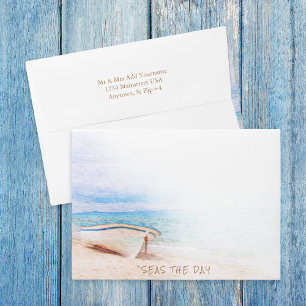 Watercolor Seas The Day Beached Fishing Boat Envelope