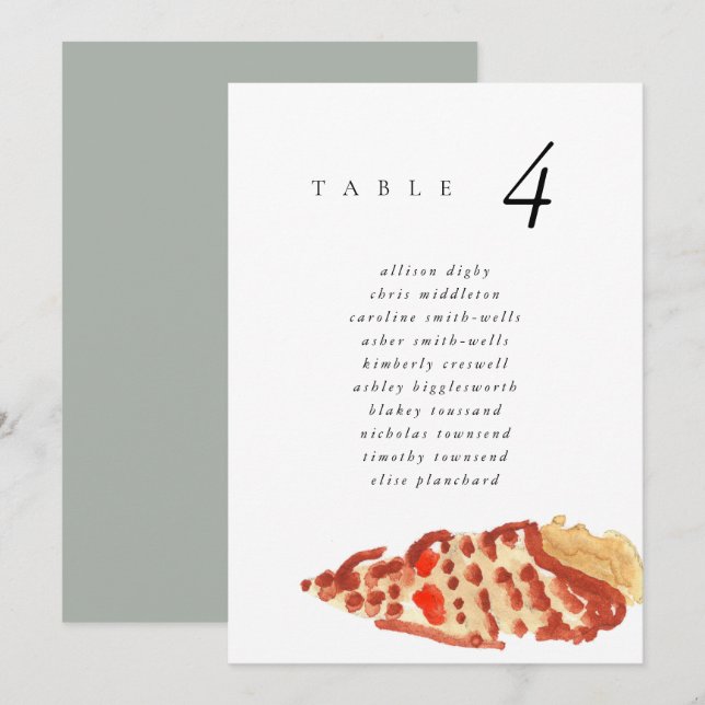 Watercolor Seashell Beach 5x7" Wedding Seat Chart (Front/Back)