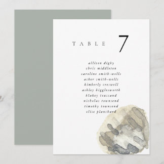 Watercolor Seashell Beach 5x7" Wedding Seat Chart