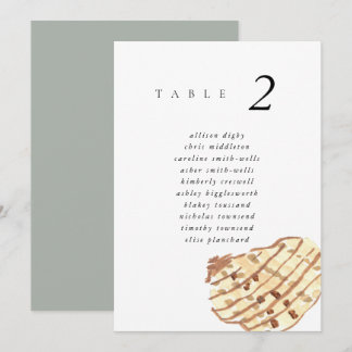 Watercolor Seashell Beach 5x7" Wedding Seat Chart